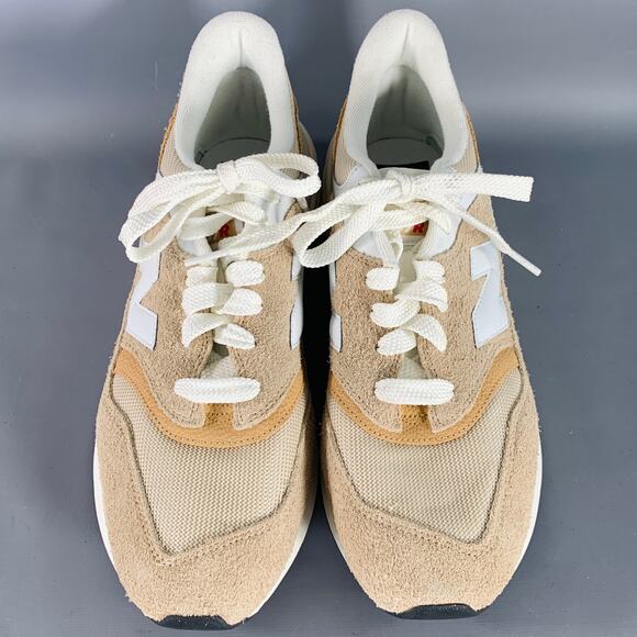 NEW BALANCE 997R Size 12 Cream Taupe Color Block Suede Chunky Sole Sneakers - Picture 4 of 8